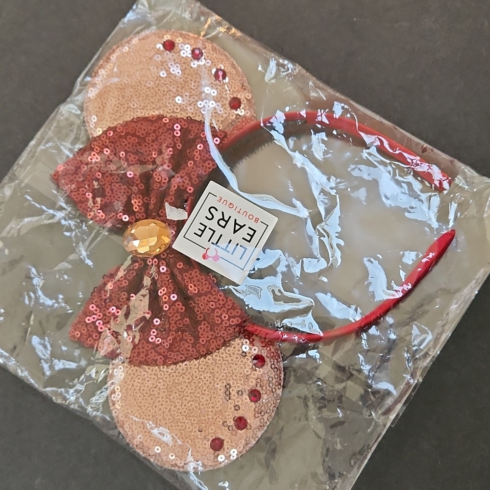 Little Ears Boutique Minnie Mouse Ears Sequin Rose Champaign